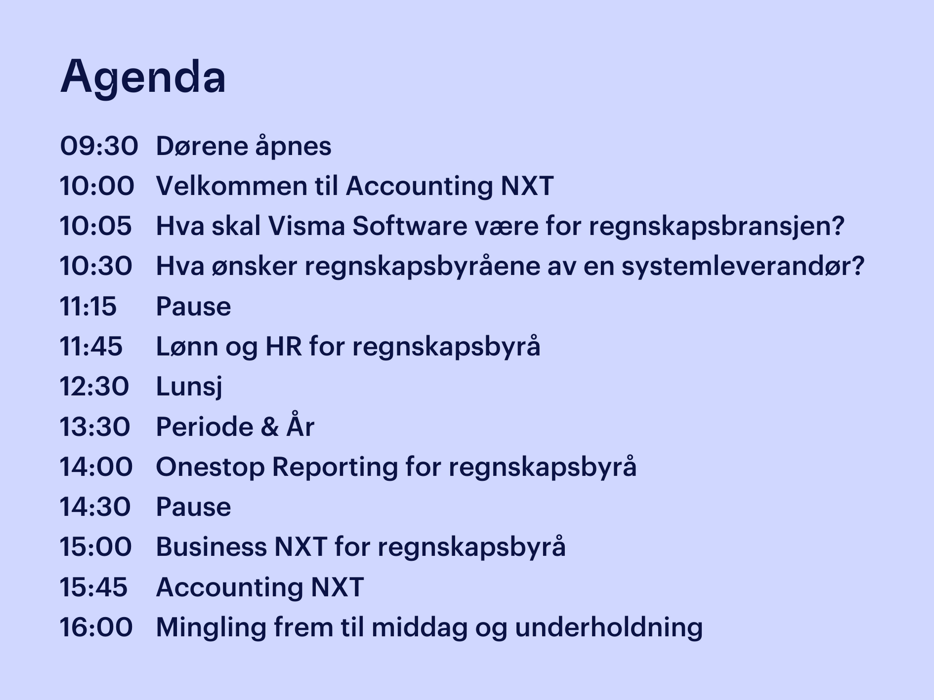 Agenda Accounting NXT