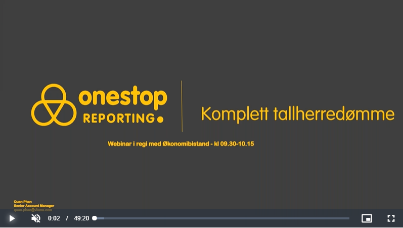 OneStop Reporting webinar